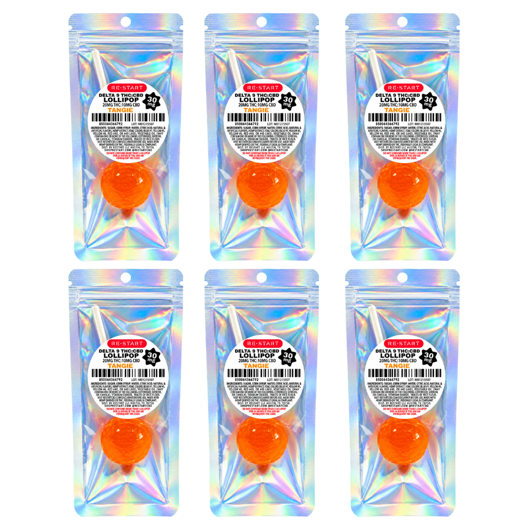 30MG THC:CBD Lollipop - Tangie / 6-ct (Reg. Price $30)